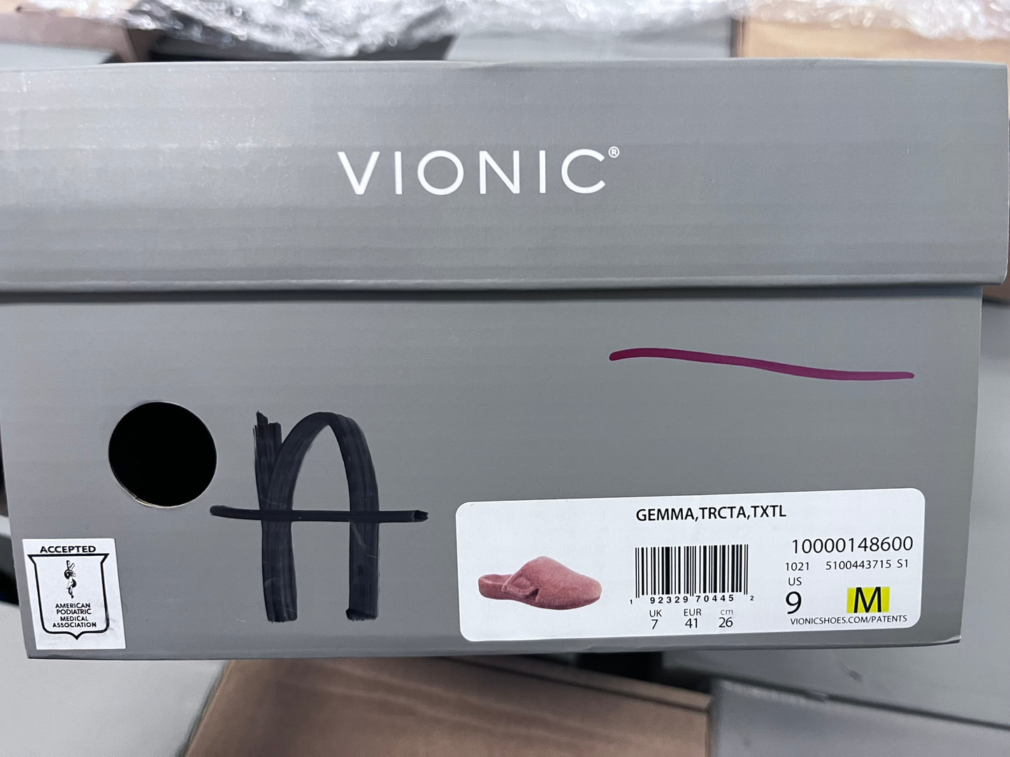 Vionic Women’s Gemma Mule Slipper Pink Size 9