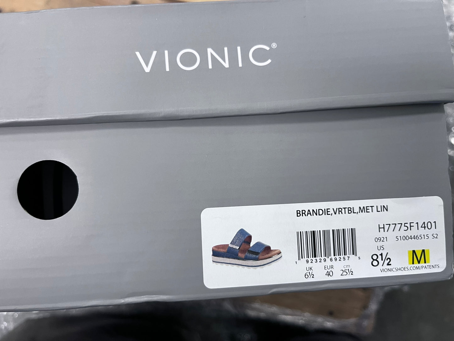 Vionic Brandie Vallarta Blu Met Lin 8.5M