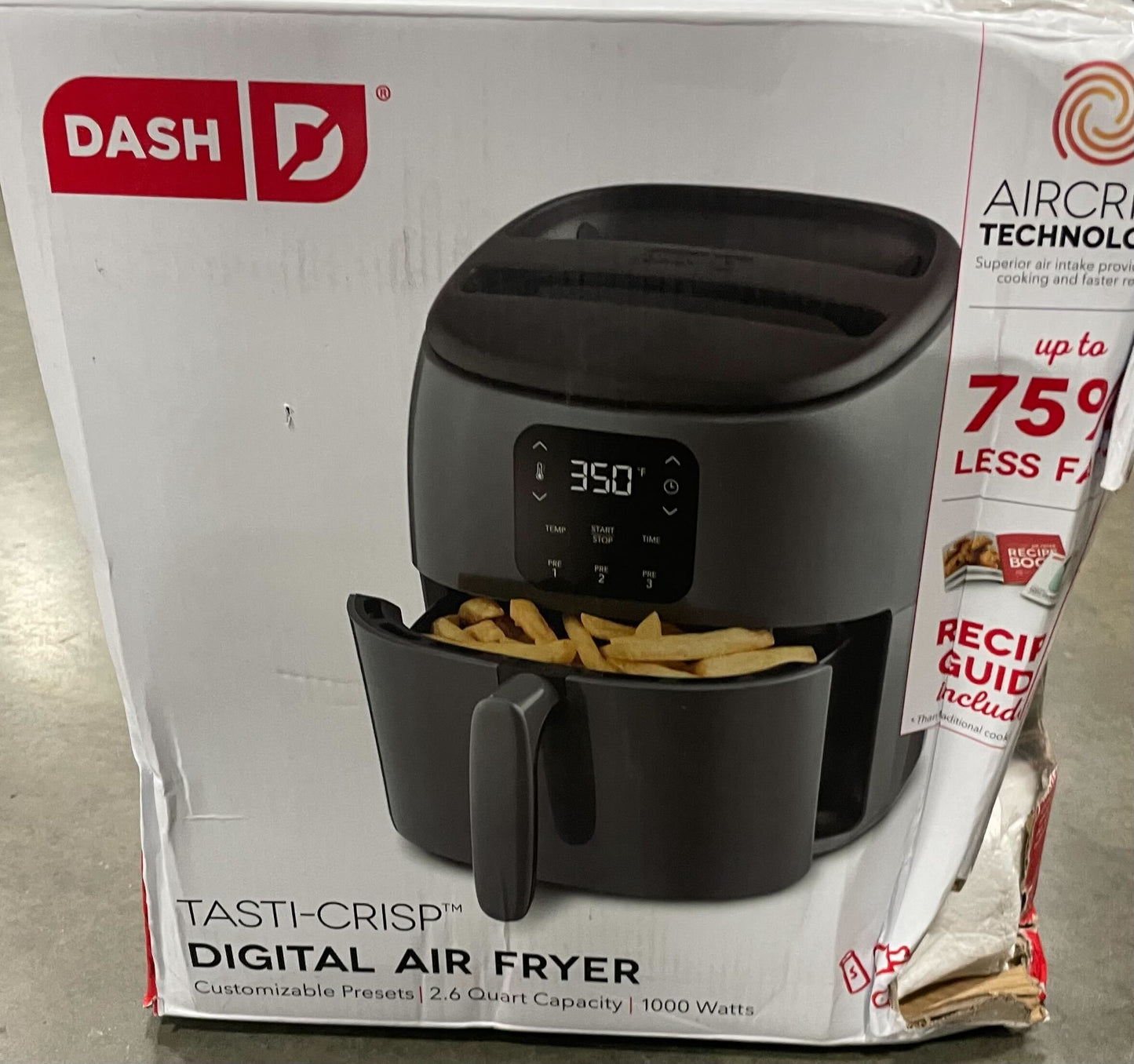 Dash - Tasti-Crisp™ - Digital Air Fryer with AirCrisp® Technology, Grey