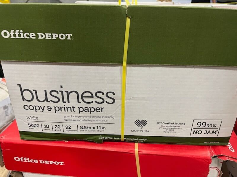 Office Depot® Brand Business Multi-Use Printer & Copier Paper, Letter Size (8 1/2" x 11"), 5000 Total Sheets, 92 (U.S.)