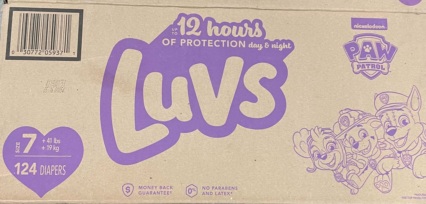 Size 7 ; Luvs diapers 124 ct.