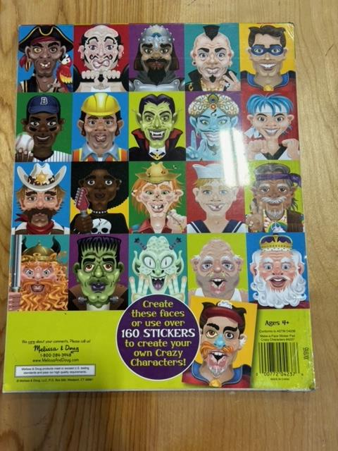 Melissa & Doug Make-a-Face Sticker Pad - Crazy Characters, 20 Faces, 5 Sticker Sheets