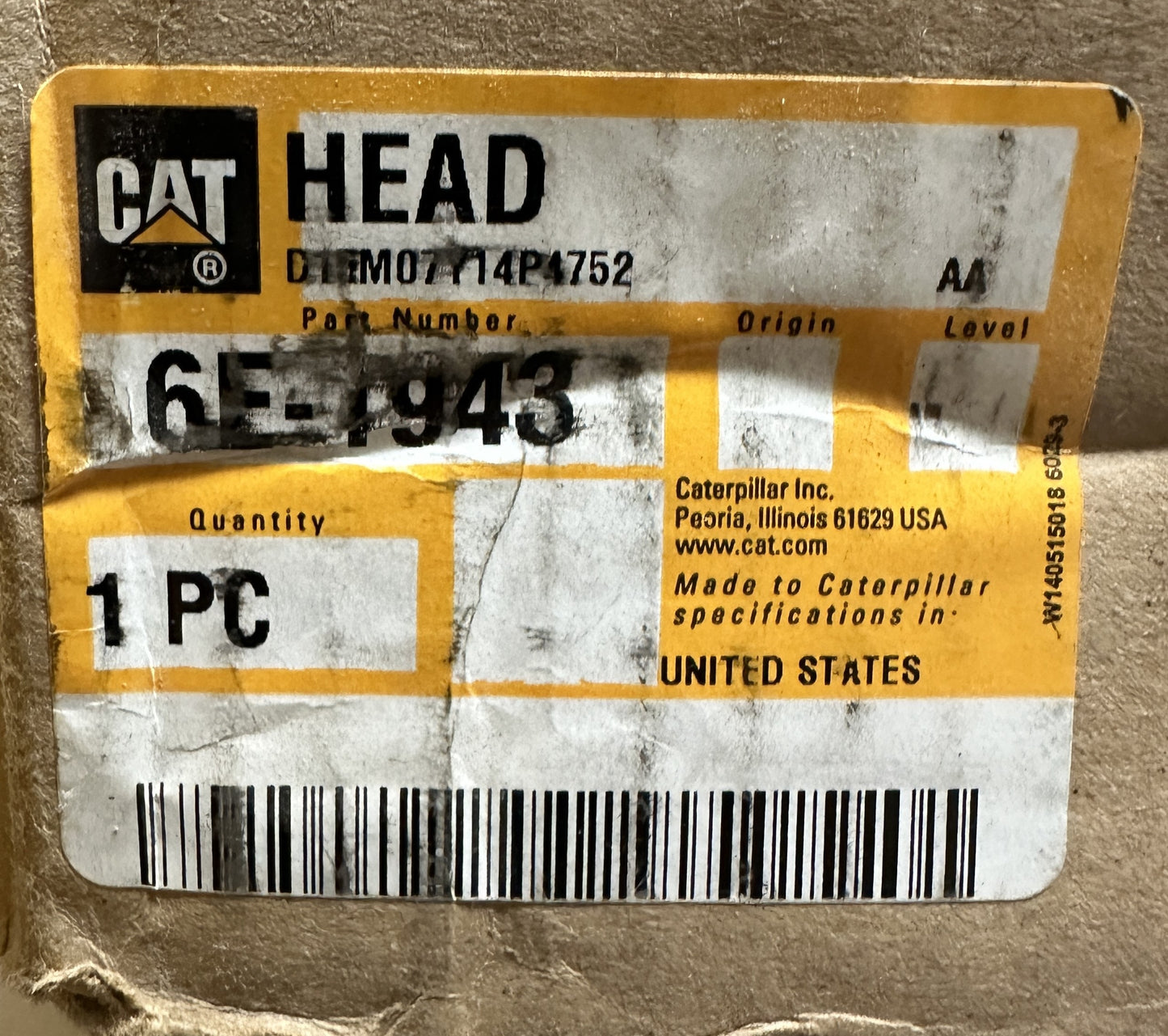 CAT CATERPILLAR GENUINE CATERPILLAR HEAD 6E4941