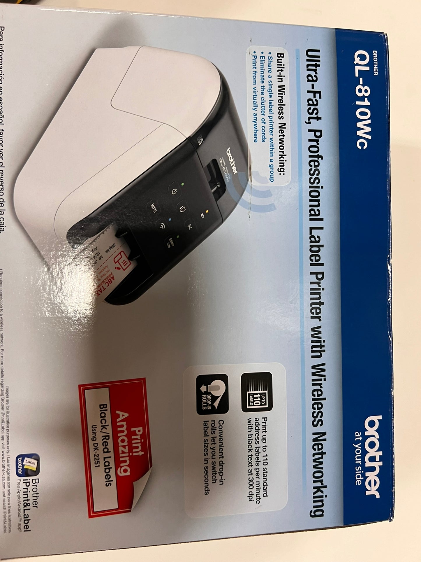 Brother QL-810WC Ultra-Fast Label Printer with Wireless Networking