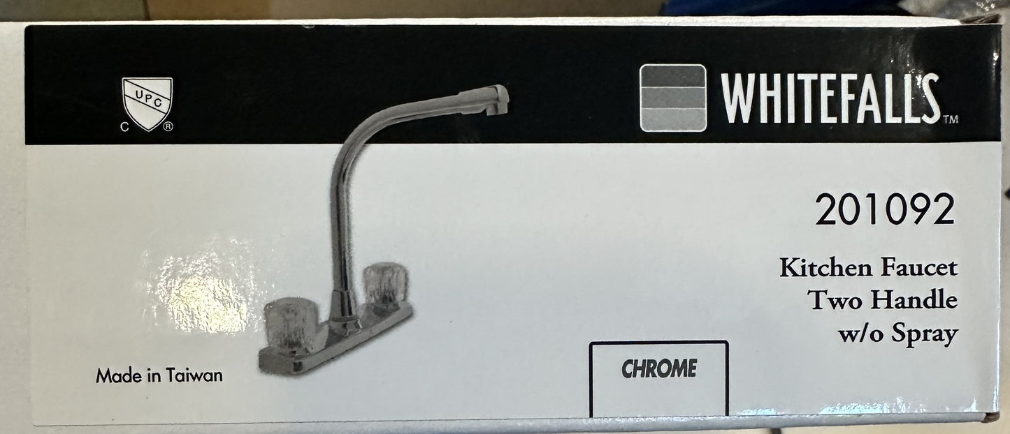 WHITEFALLS HI-RISE TWO HANDLE KITCHEN FAUCET WITHOUT SPRAY - CHROME 201092