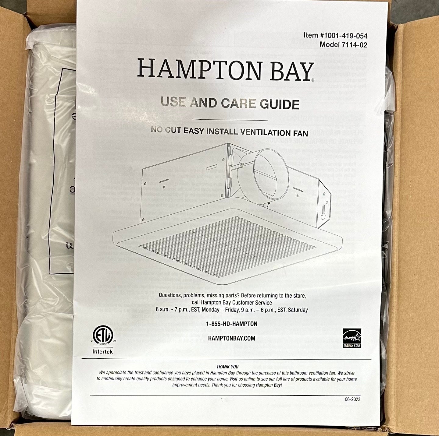 Hampton Bay 50 CFM Wall/Ceiling Mount Roomside Installation Bathroom Exhaust Fan