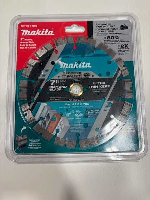 Makita E-23282 7" Thin Kerf Diamond Blade, Segmented, General Purpose