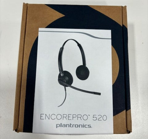 Poly – EncorePro 520 QD headset (Plantronics)– Works with Poly Call Center Digital Adapters – Acoustic Hearing Protection – Dual ear