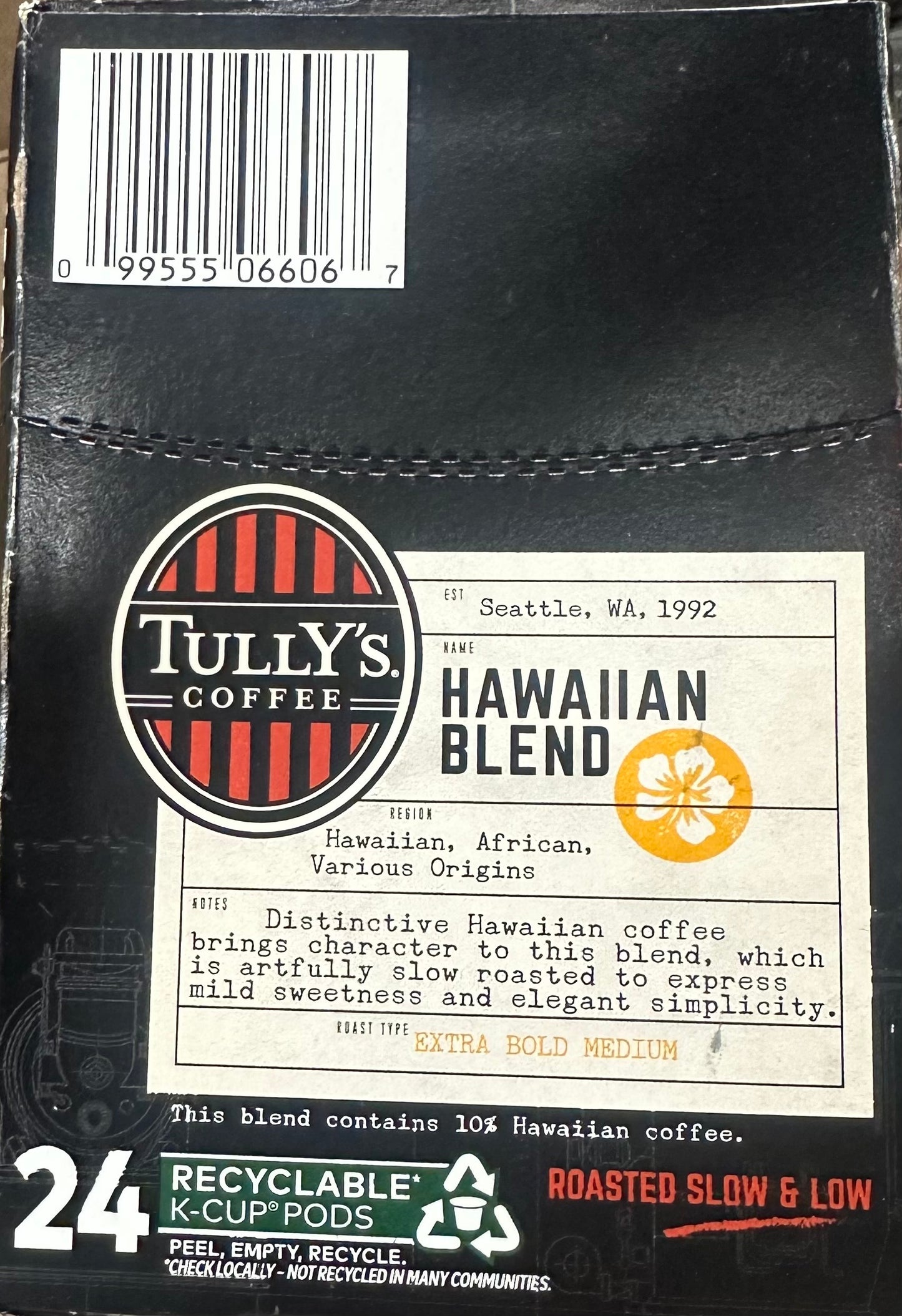 Tully's Coffee Hawaiian Blend, Keurig Pods 24 Count