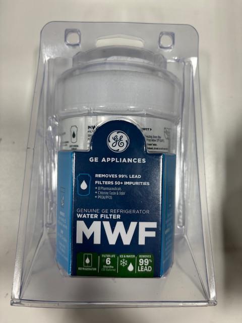 GE MWF Refrigerator Water Filter, Genuine Replacement Filter, Certified to Reduce Lead, Sulfur, and 50+ Other Impurities, Replace Every 6 Months for Best Results, Pack of 1