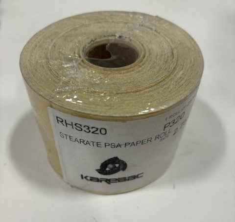 Karebac 2-3/4 in. Gold PSA Roll 120 Grit Stearated Aluminum Oxide, 25 Meters-RHS120