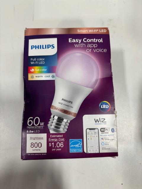 Philips Smart LED 60-Watt A19 General Purpose Light Bulb, Frosted Color & Tunable White, Dimmable, E26 Medium Base (1-Pack)