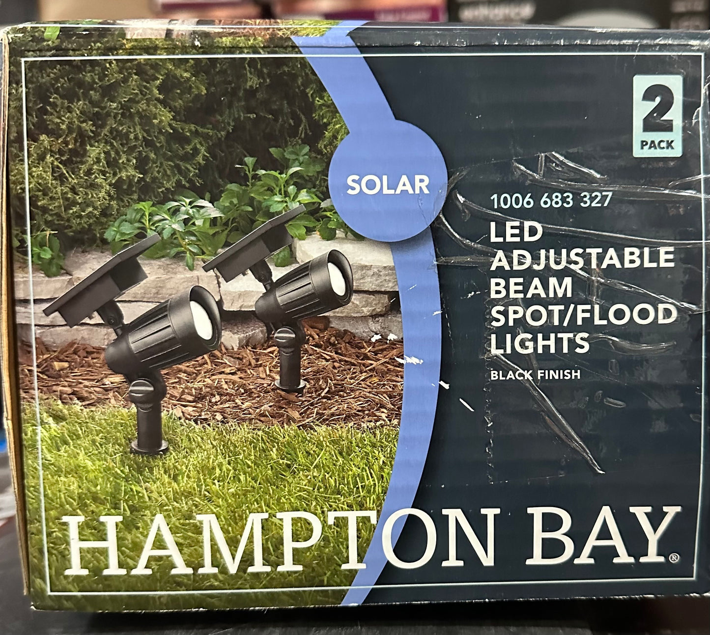 Hampton Bay Solar 50 Lumens Black Outdoor LED (2-Pack)