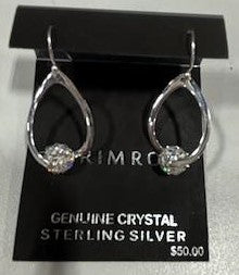 PRIMROSE Sterling Silver Crystal Ball Teardrop Earrings