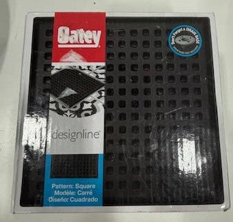 OATEY Designline 6 in. x 6 in. Stainless Steel Square Shower Drain with Square Pattern Drain Cover in Matte Black