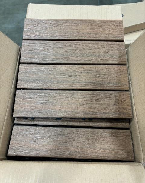 NewTechWood UltraShield Naturale 1 ft. x 1 ft. Quick Deck Outdoor Composite Deck Tile in Peruvian Teak (10 sq. ft. Per Box)- US-QD-ZX-TK