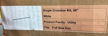 Adrian Steel Single Crossbar Kit, 68”, White, Full Size Van-1BARW