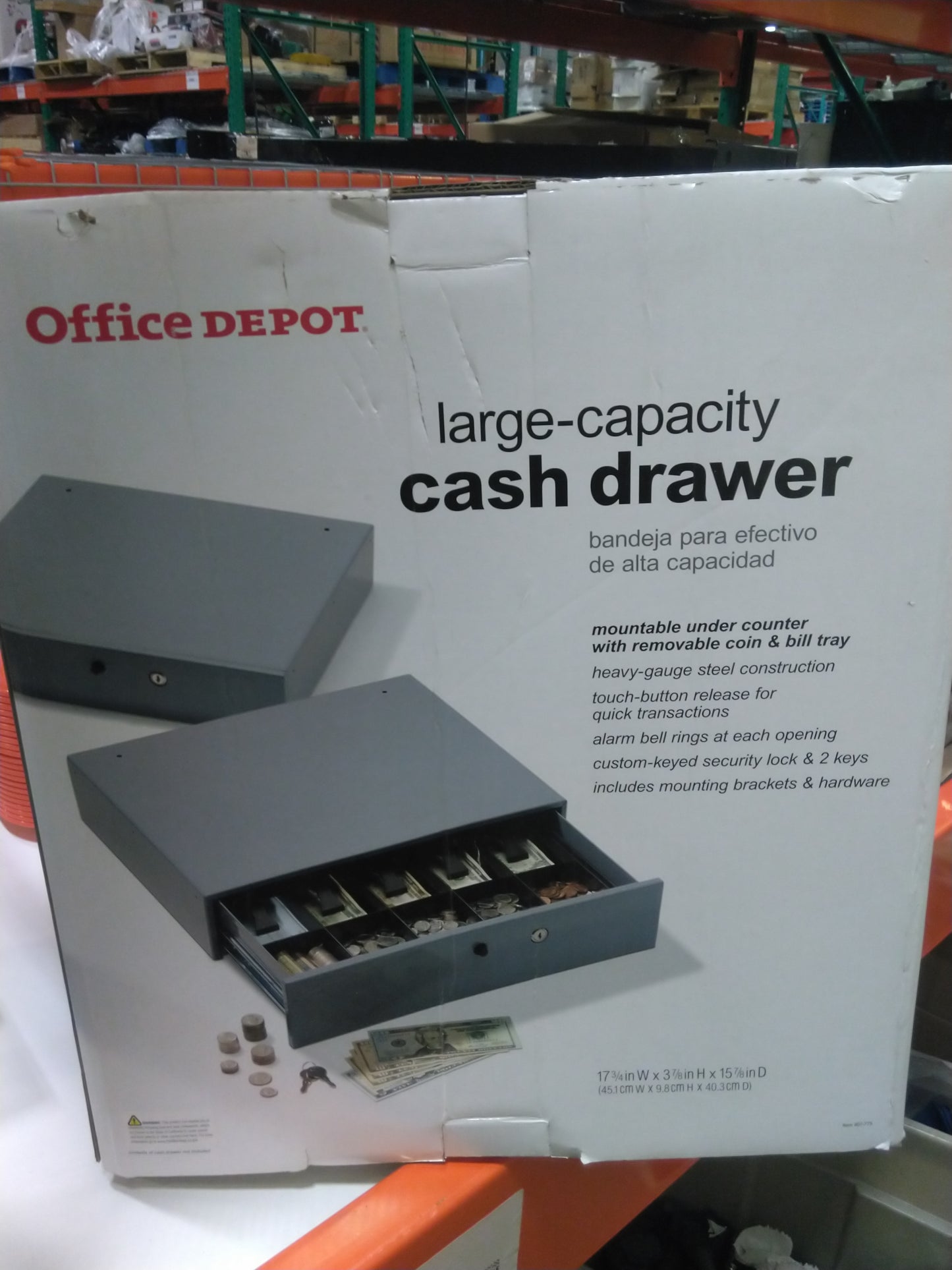 Office Depot (TM) Large-Capacity Mountable Cash Drawer