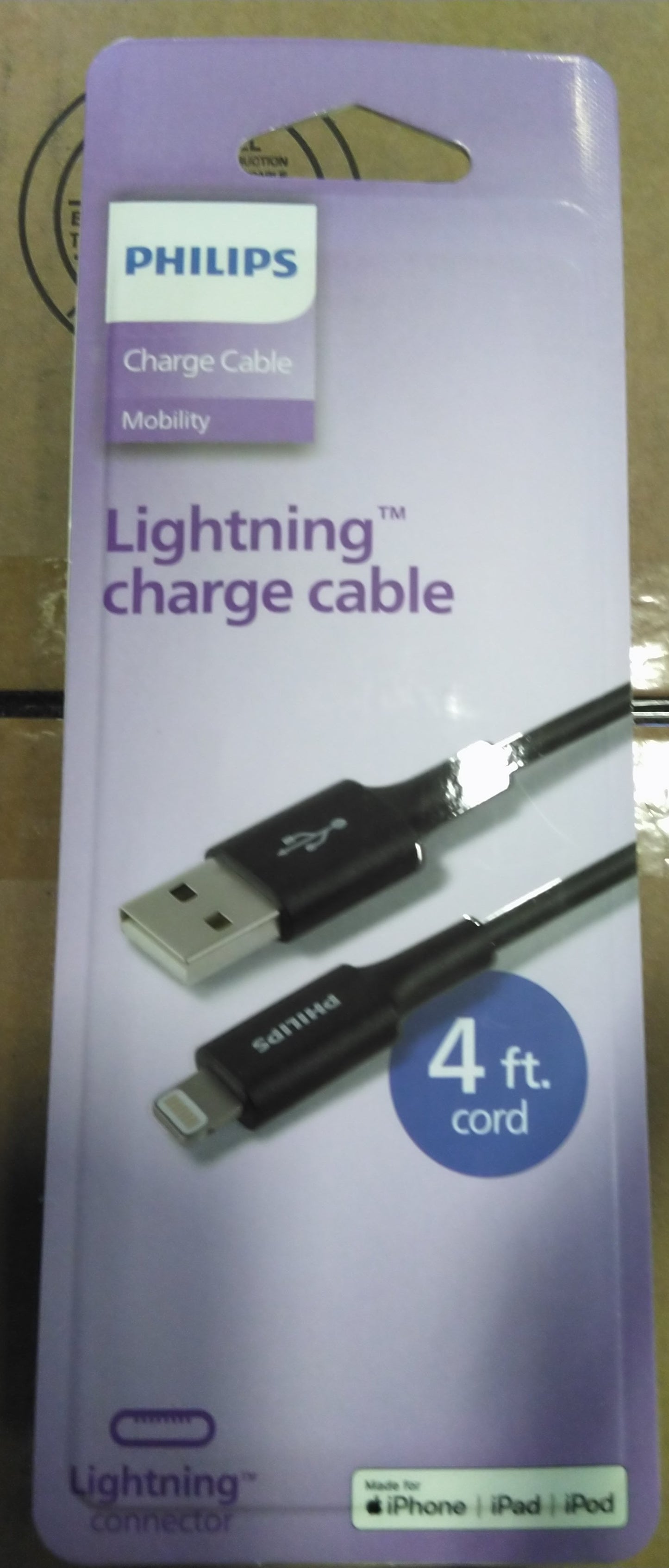 PHILIPS USB LIGHTNING CBL 4FT