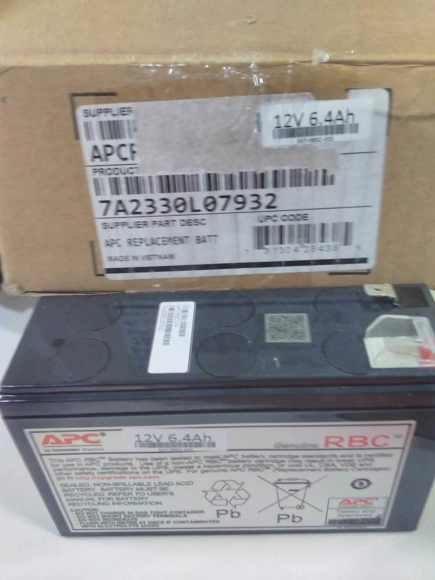 Genuine APC UPS Battery Replacement, APCRBC110 BE550G, BE550MC, BN600MC 7AH