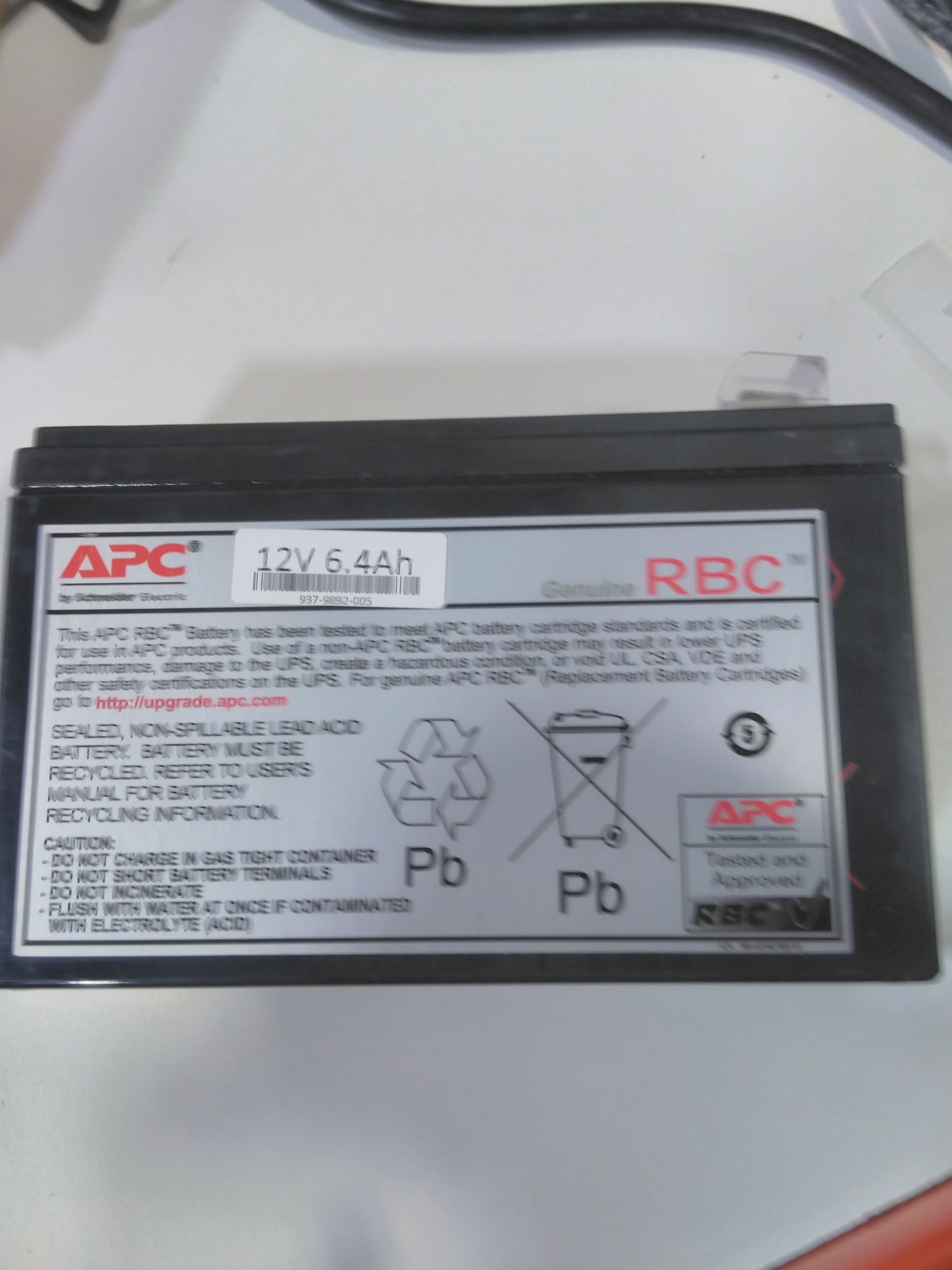 Genuine APC UPS Battery Replacement, APCRBC110 BE550G, BE550MC, BN600MC 7AH