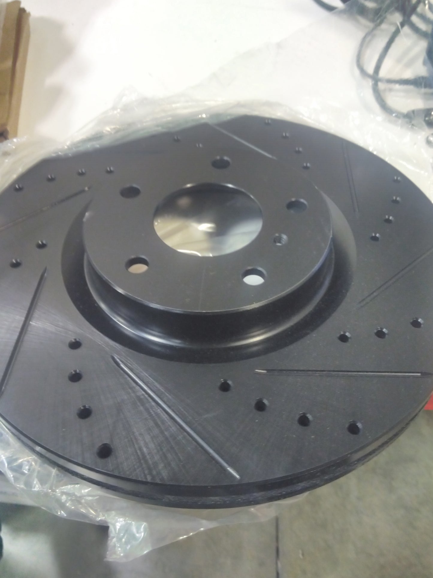 Drilled and Slotted Black Zinc Brake Rotor 633-67052R