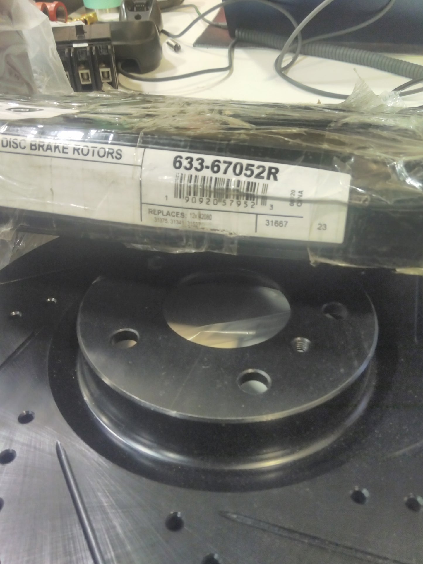 Drilled and Slotted Black Zinc Brake Rotor 633-67052R