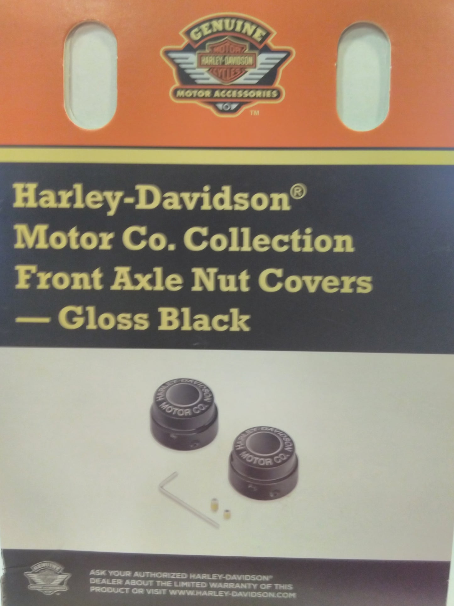 Harley Davidson Motor Co Front Axle Nut Covers - Gloss black