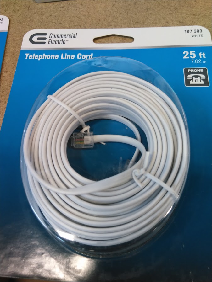 CE Tech 25 ft. Corded Phone Line - White