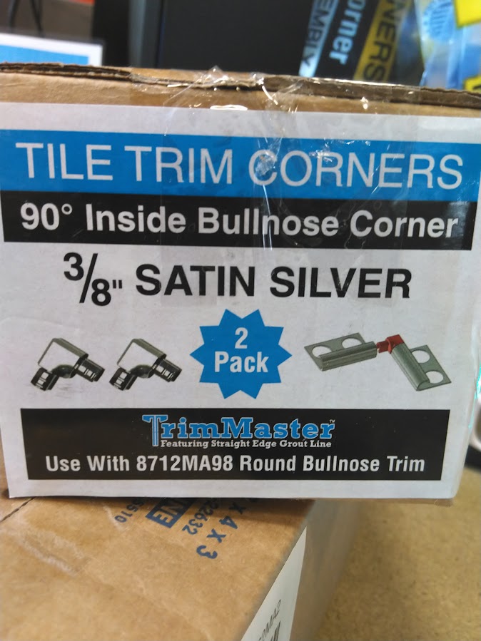 (20 Piece)TrimMaster Outside Square Corner Tile Edging Trim 3/8" Satin Silver