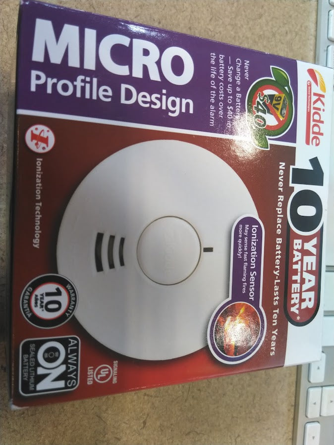 Kidde Micro 4", 10-Year Sealed Battery Ionization Smoke Alarm, Model i1040, KIDDE