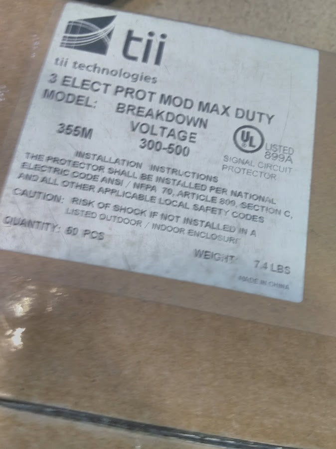 Tii Technologies 3 Elect Prot Mod Max Duty Breakdown Voltage 300-500 45 ea. 355M