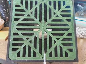 NDS 930GRKITRTL 9 in. Plastic Square Drainage Catch Basin with Grate in Green