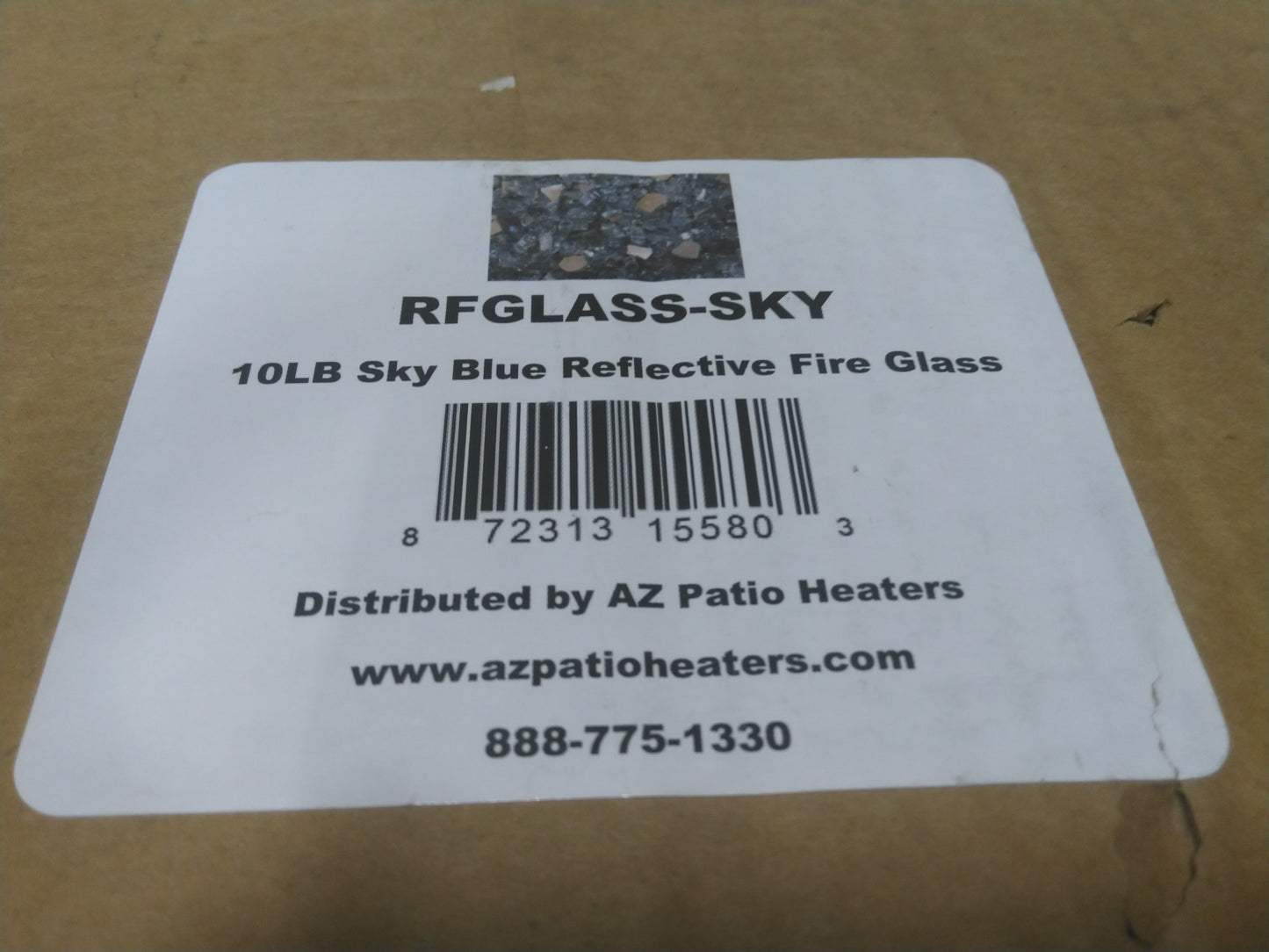 10LB Sky Blue Reflective Fire Glass