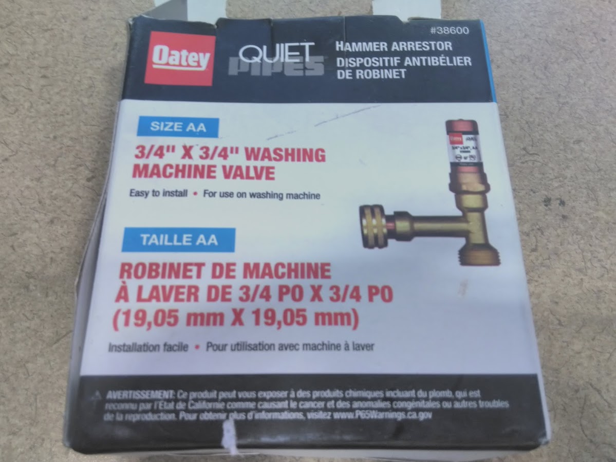 Oatey 38600 Quiet Pipes Washing Machine Supply Line Shock Absorber