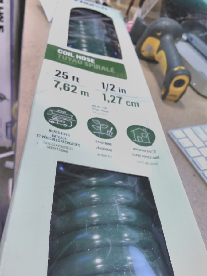 Flexon CH1225CN Coil Garden Hose, 25ft, Green