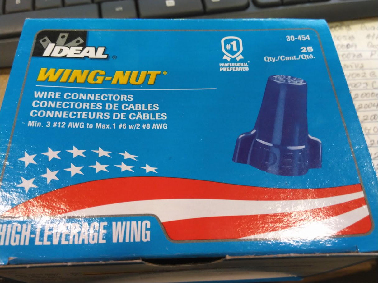 IDEAL INDUSTRIES INC. 30-454 Wing-Nut 454 Wire Connector, Blue (Pack of 25)