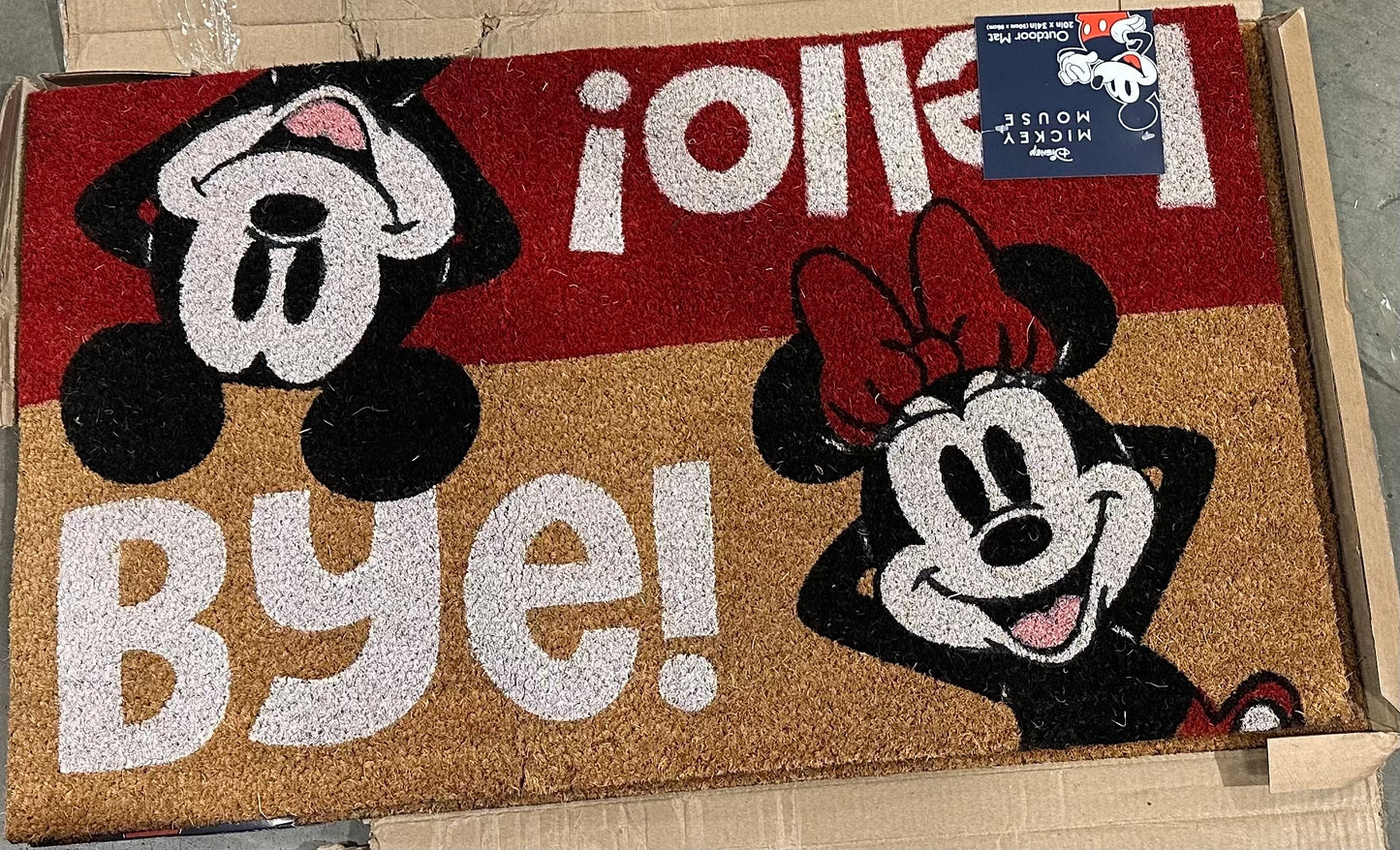 Gertmenian Mickey Mouse Rug | Coir Front Door Mat Hello/Bye