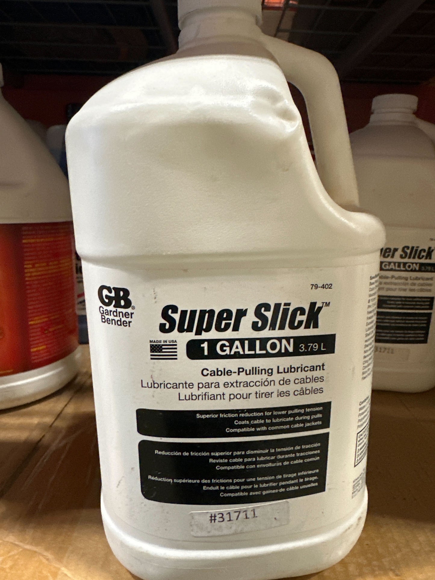 Gardner Bender 79-402 Super-Slick Cable Pulling Lubricant, 28° - 200°F, Dries Clear, Conduit Insulation, 1 Gal. Jug