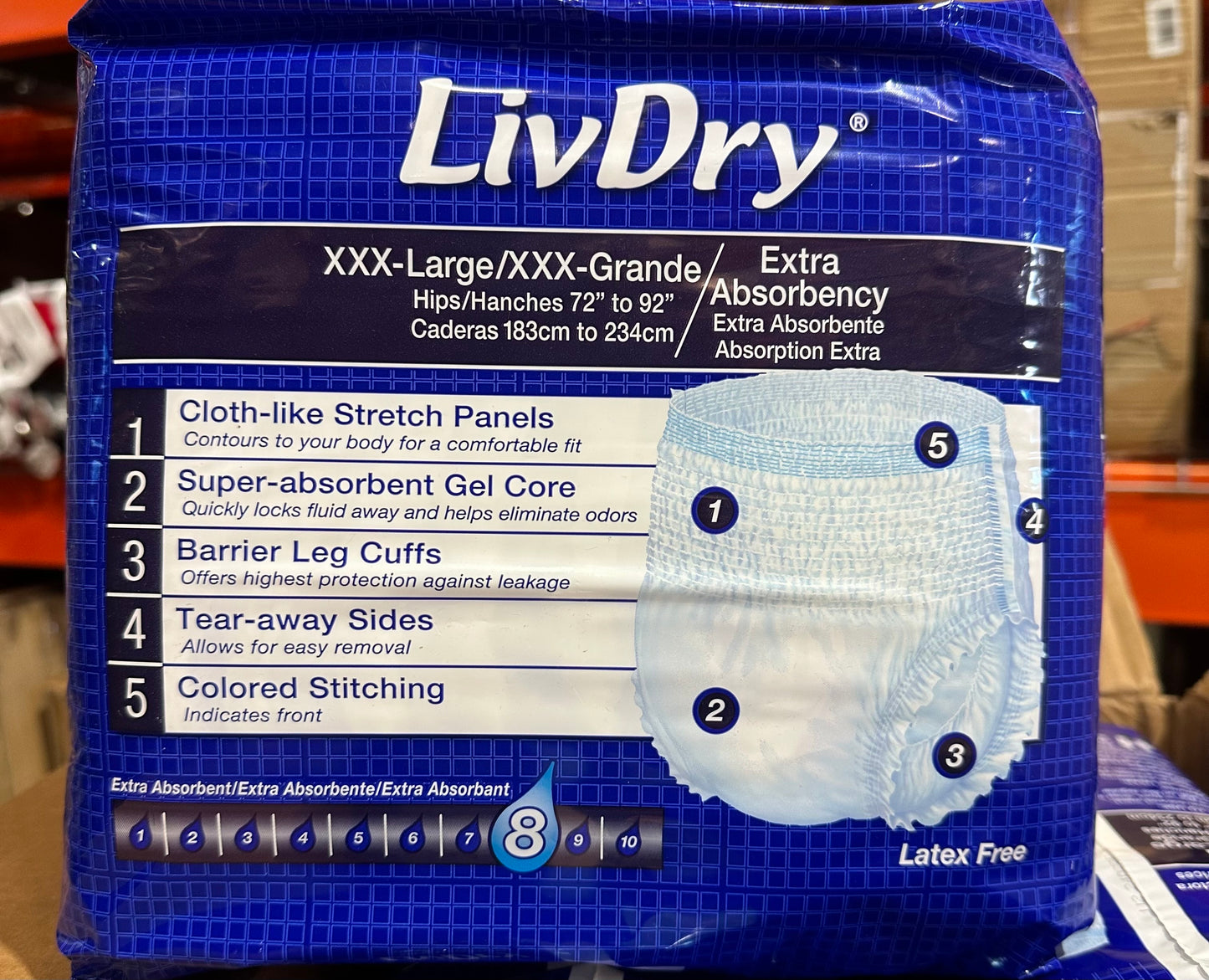 LivDry Adult Incontinence Underwear (XXX-Large 4 Count)