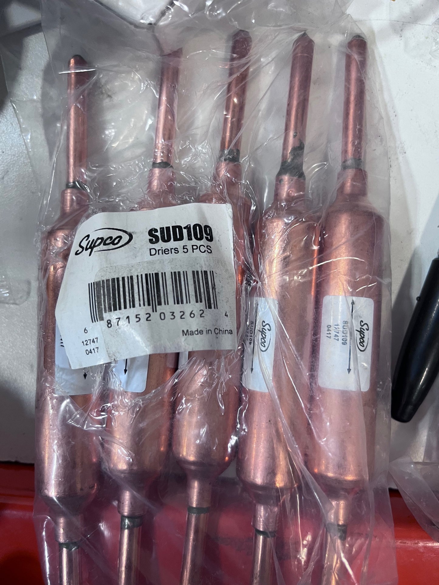 *LOT OF 5* Copper Extended Drier SUD109 1/4" Inlet O.D. 1/4" Outlet O.D. ¾" Non-Directional