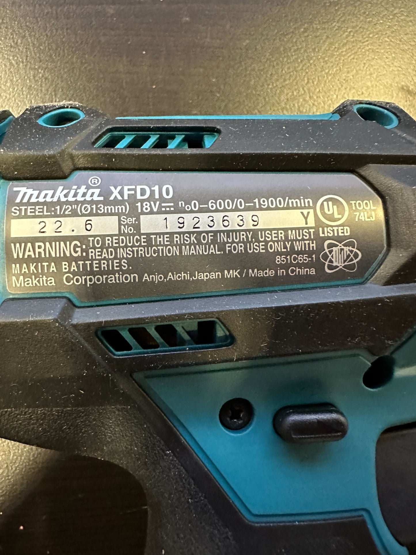 Makita XFD10 18V LXT Lithium-Ion Cordless Driver-Drill, Tool Only, 1/2"