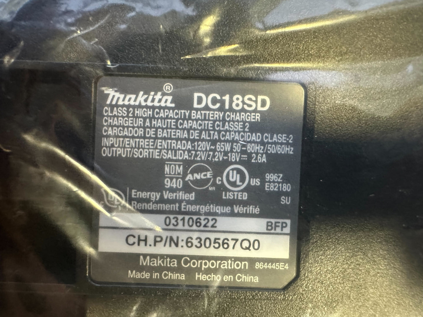 Makita DC18SD 7.2-18V Battery Charger