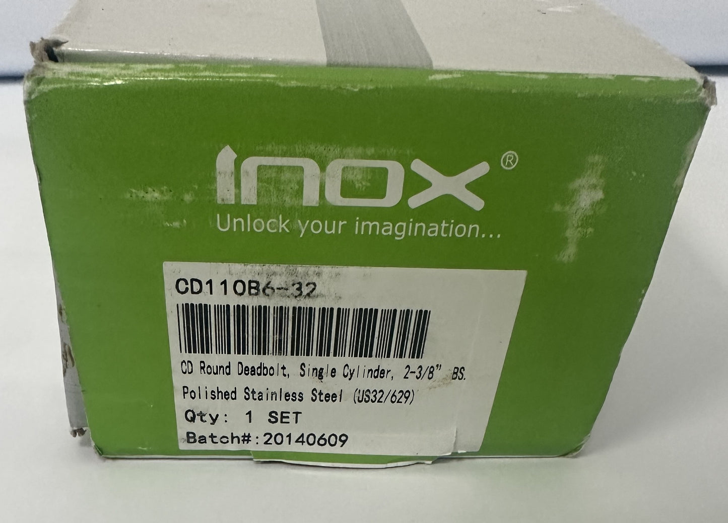 INOX CD Deadbolt Single Cylinder 2-1/2 in. Round Escutcheon Satin Stainless Steel 2-3/8 BS - CD110B6-32