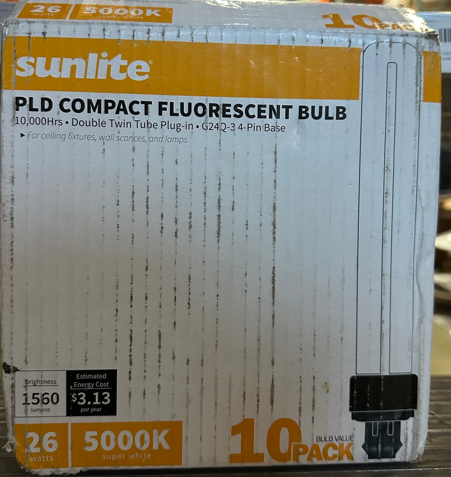 Sunlite Compact Fluorescent Lights 5000K, 10 Pack