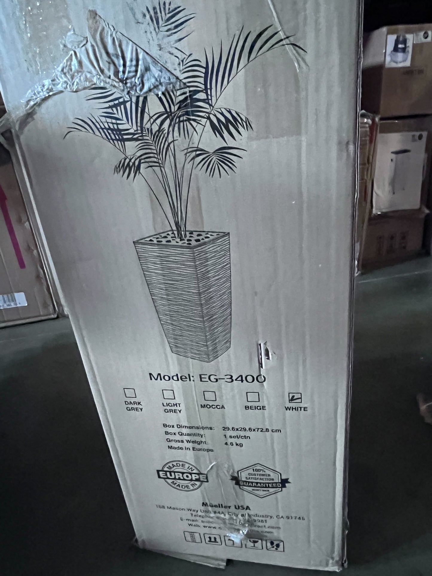 Mueller M-Resin Heavy Duty Tall Planter, Indoor/Outdoor Grande Plant, Tree, Flower Pot, 2-Piece Set,