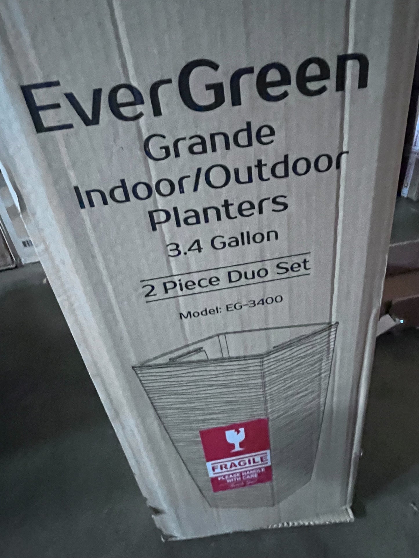 Mueller M-Resin Heavy Duty Tall Planter, Indoor/Outdoor Grande Plant, Tree, Flower Pot, 2-Piece Set,