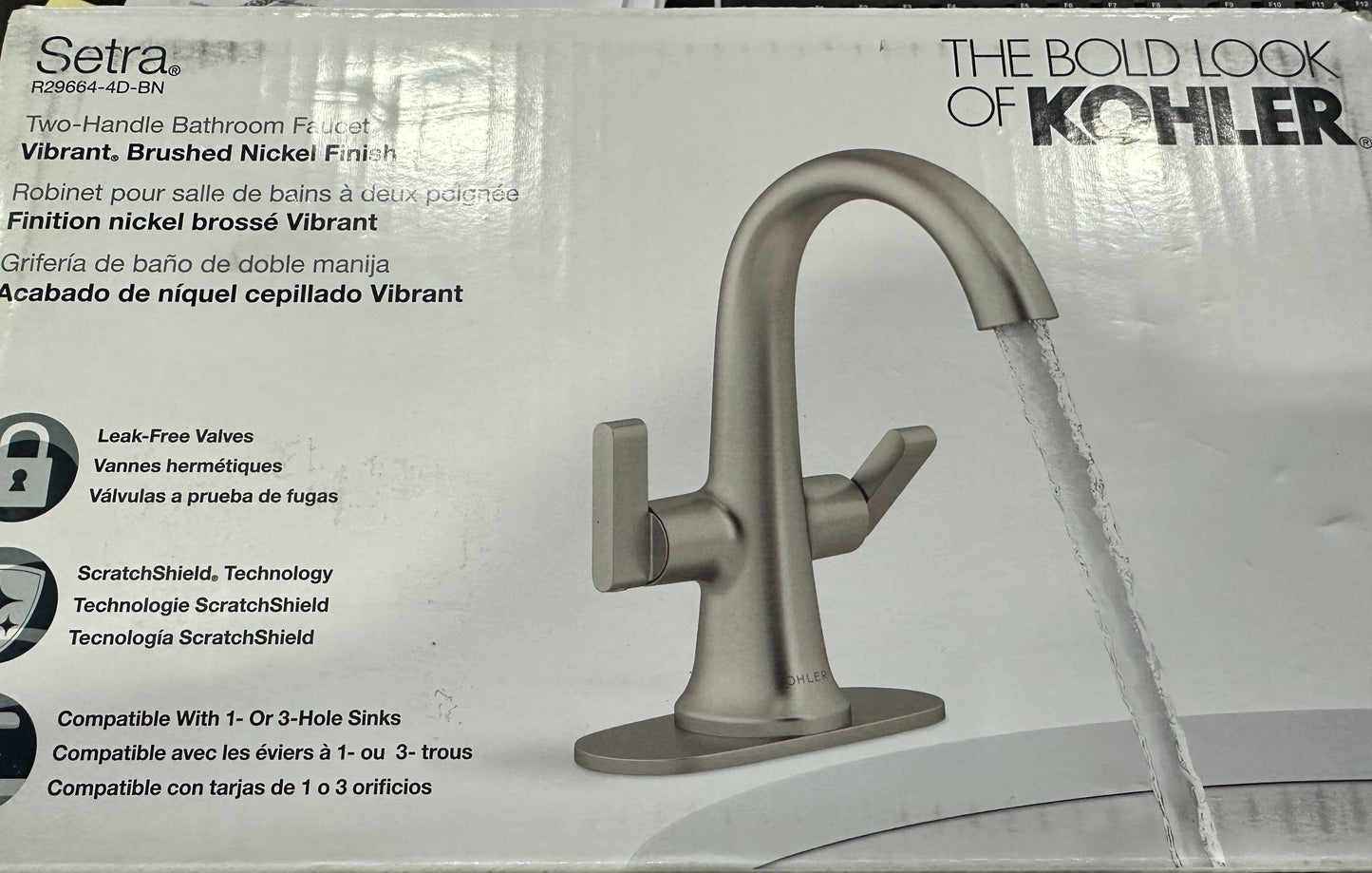 KOHLER Setra Single Hole 2-Handle Monoblock Bathroom Faucet K-R29664-4D-BN