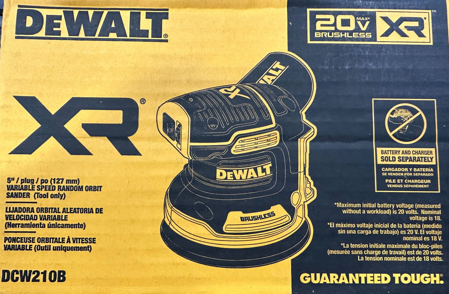 DEWALT 20V MAX XR Cordless Brushless 5 in. Random Orbital Sander DCW210B (Tool Only)