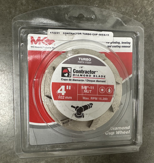 MK Diamond 172231 Contractor 4" Turbo Cup Wheel